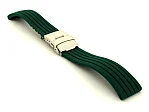 (image for) Silicone Watch Strap GS with Deployment Clasp Waterproof Dark Green 18mm