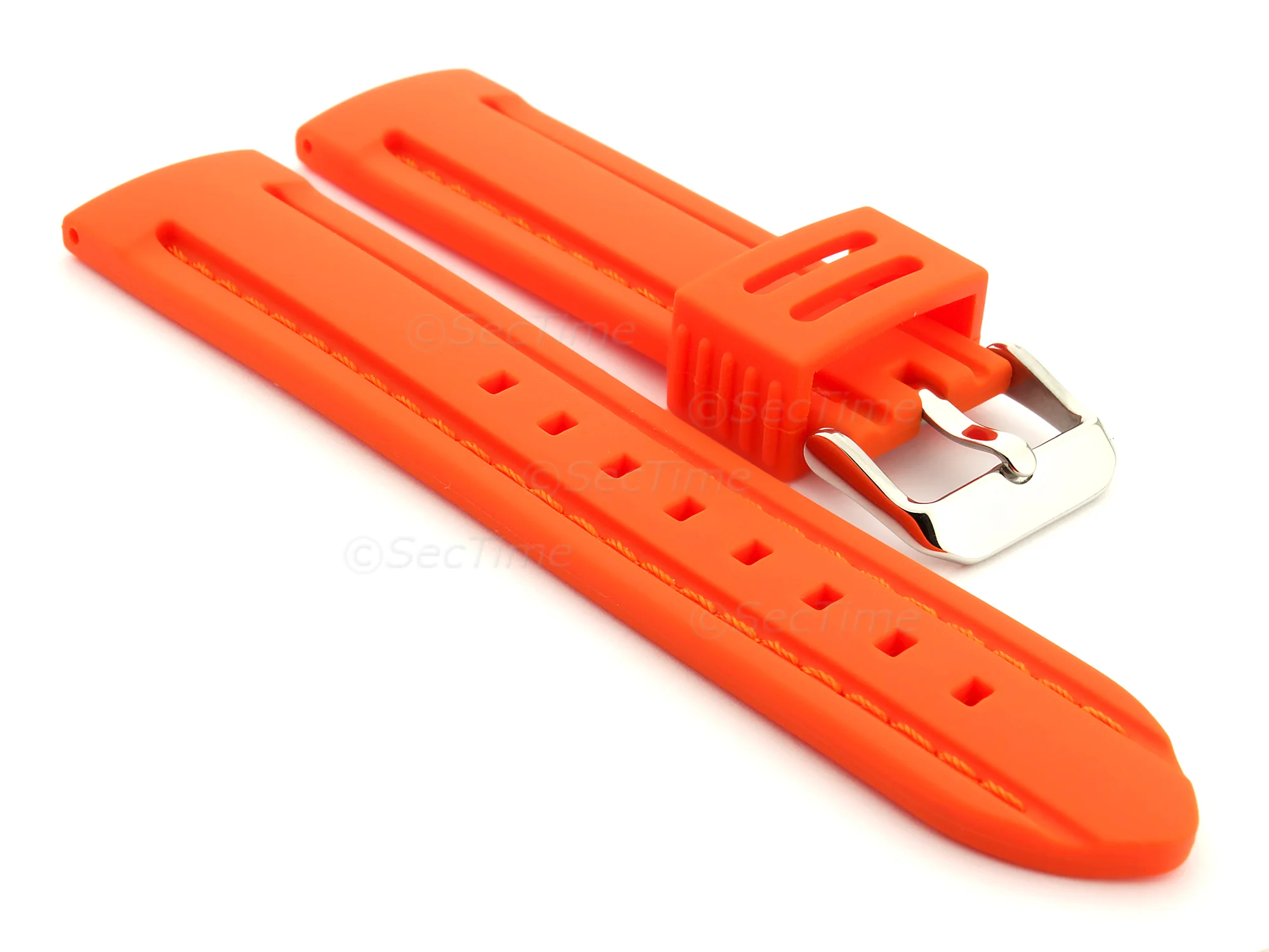 (image for) Silicon Rubber Waterproof Watch Strap Panor Orange / Orange 22mm