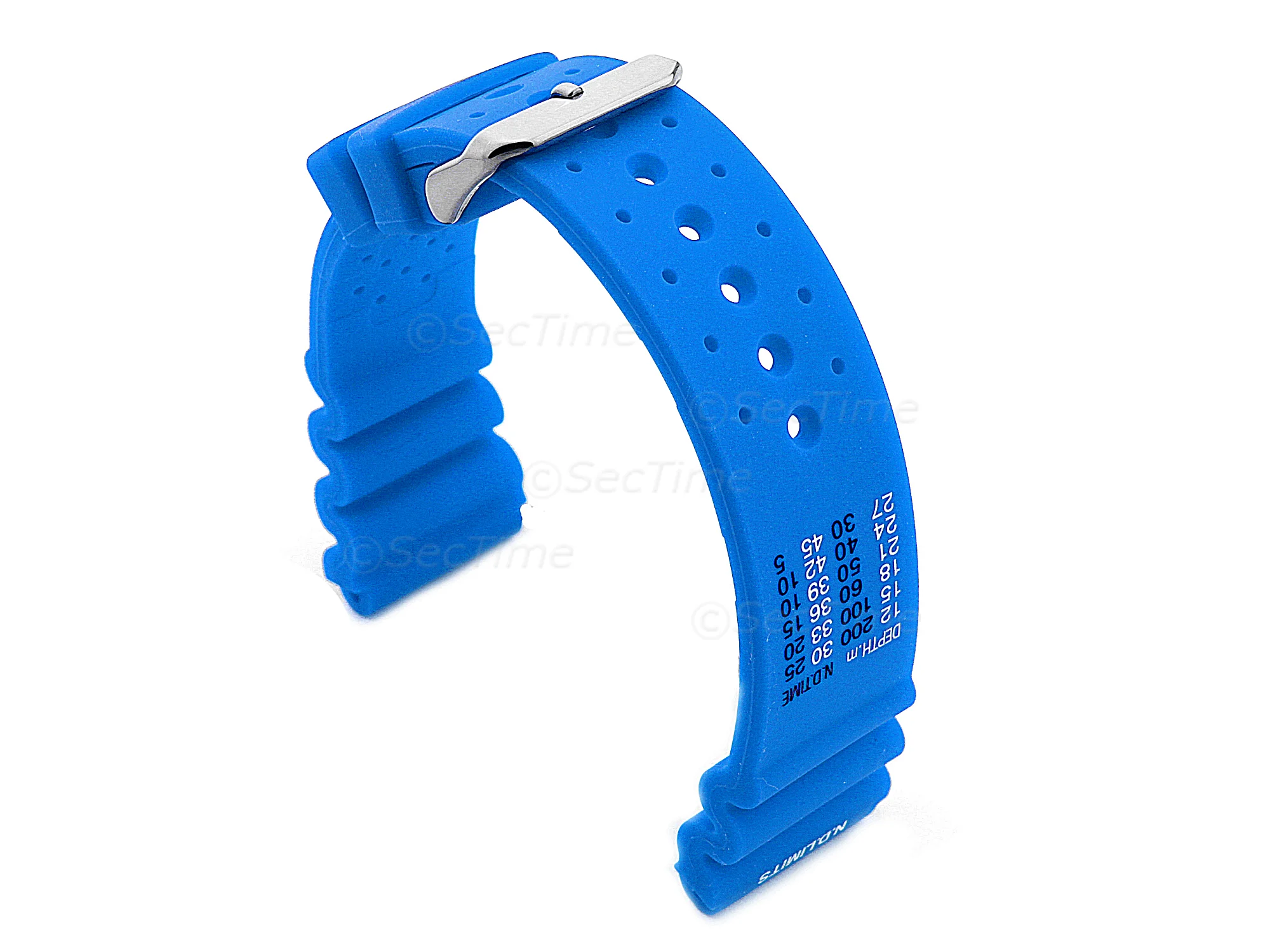 (image for) Silicone Rubber Watch Strap Band PRO Waterproof N.D.LIMITS Sky Blue 18mm (1)
