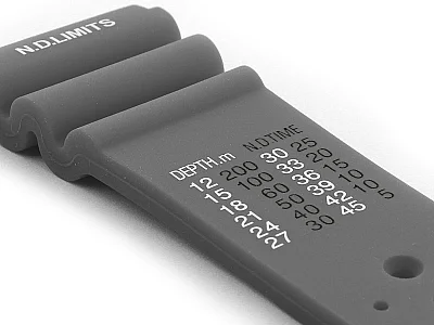 (image for) Silicone Rubber Watch Strap Band PRO Waterproof N.D.LIMITS Light Grey 18mm (2)