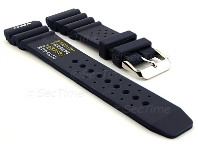 (image for) Silicone Rubber Watch Strap Band PRO Waterproof N.D.LIMITS Blue 22mm