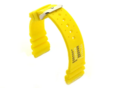 (image for) Silicone Rubber Watch Strap Band PRO Waterproof N.D.LIMITS Yellow 18mm (1)