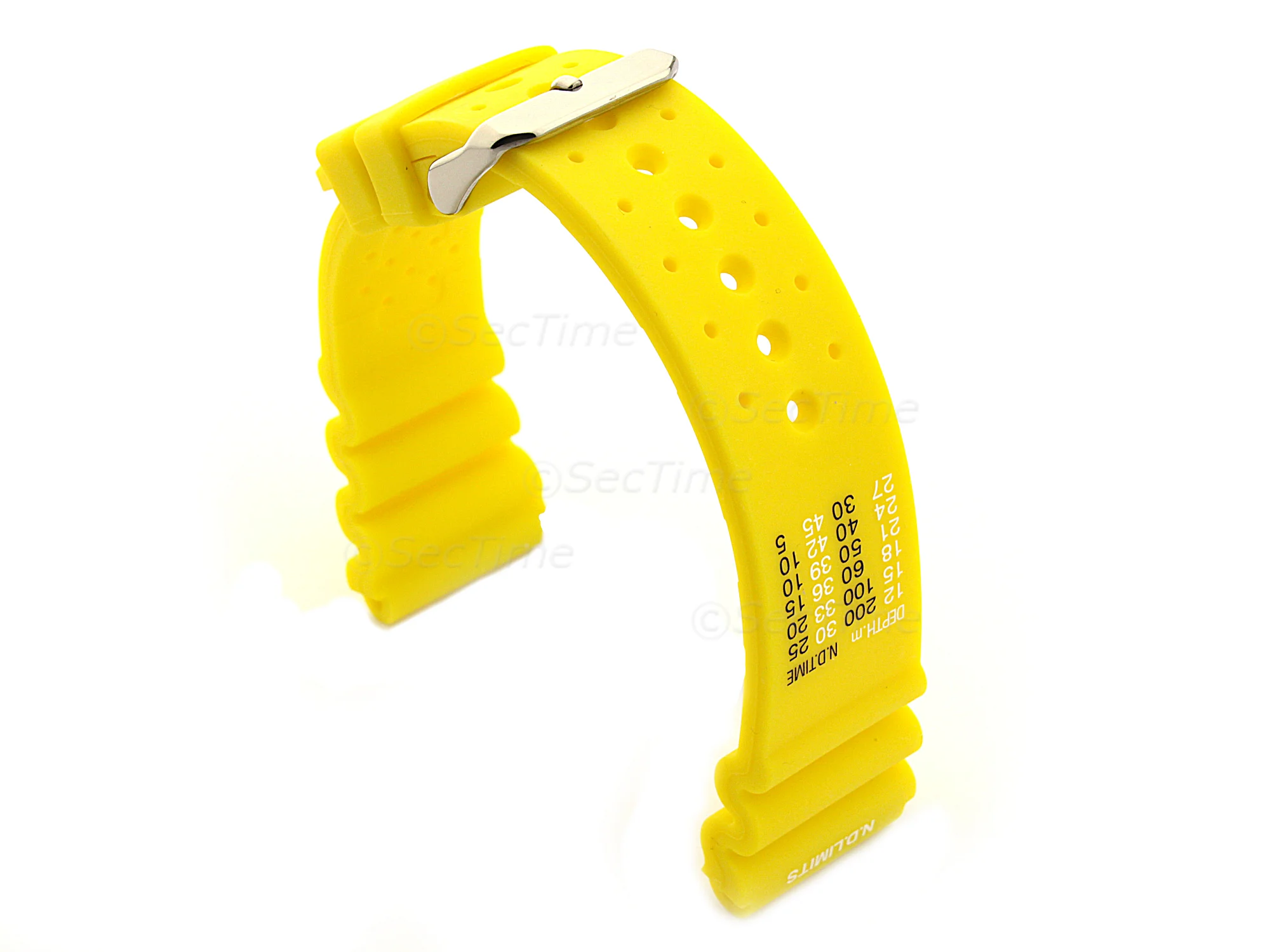 (image for) Silicone Rubber Watch Strap Band PRO Waterproof N.D.LIMITS Yellow 18mm (1)