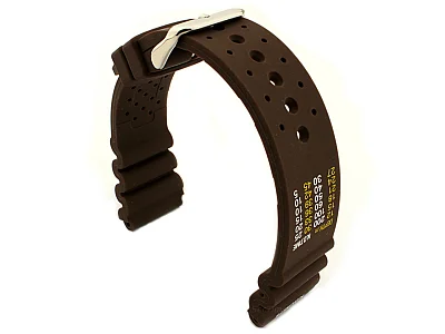 (image for) Silicone Rubber Watch Strap Band PRO Waterproof N.D.LIMITS Brown 20mm (1)
