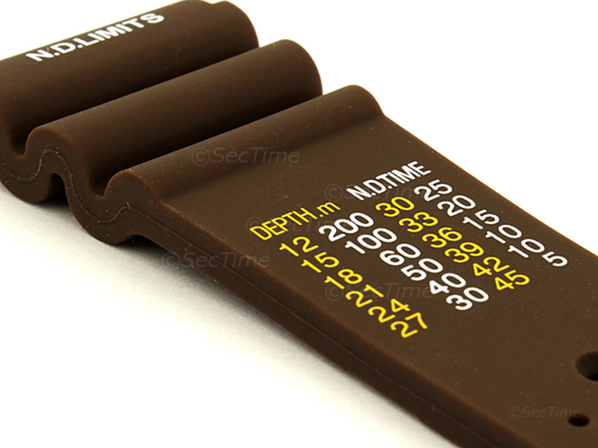 (image for) Silicone Rubber Watch Strap Band PRO Waterproof N.D.LIMITS Brown 20mm (2)