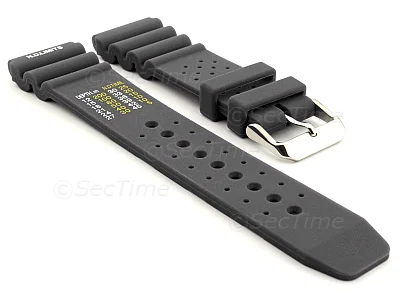 (image for) Silicone Rubber Watch Strap Band PRO Waterproof N.D.LIMITS Grey 22mm