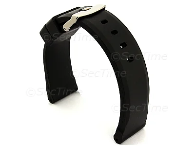 (image for) Silicone Watch Band SN Waterproof Black 24mm
