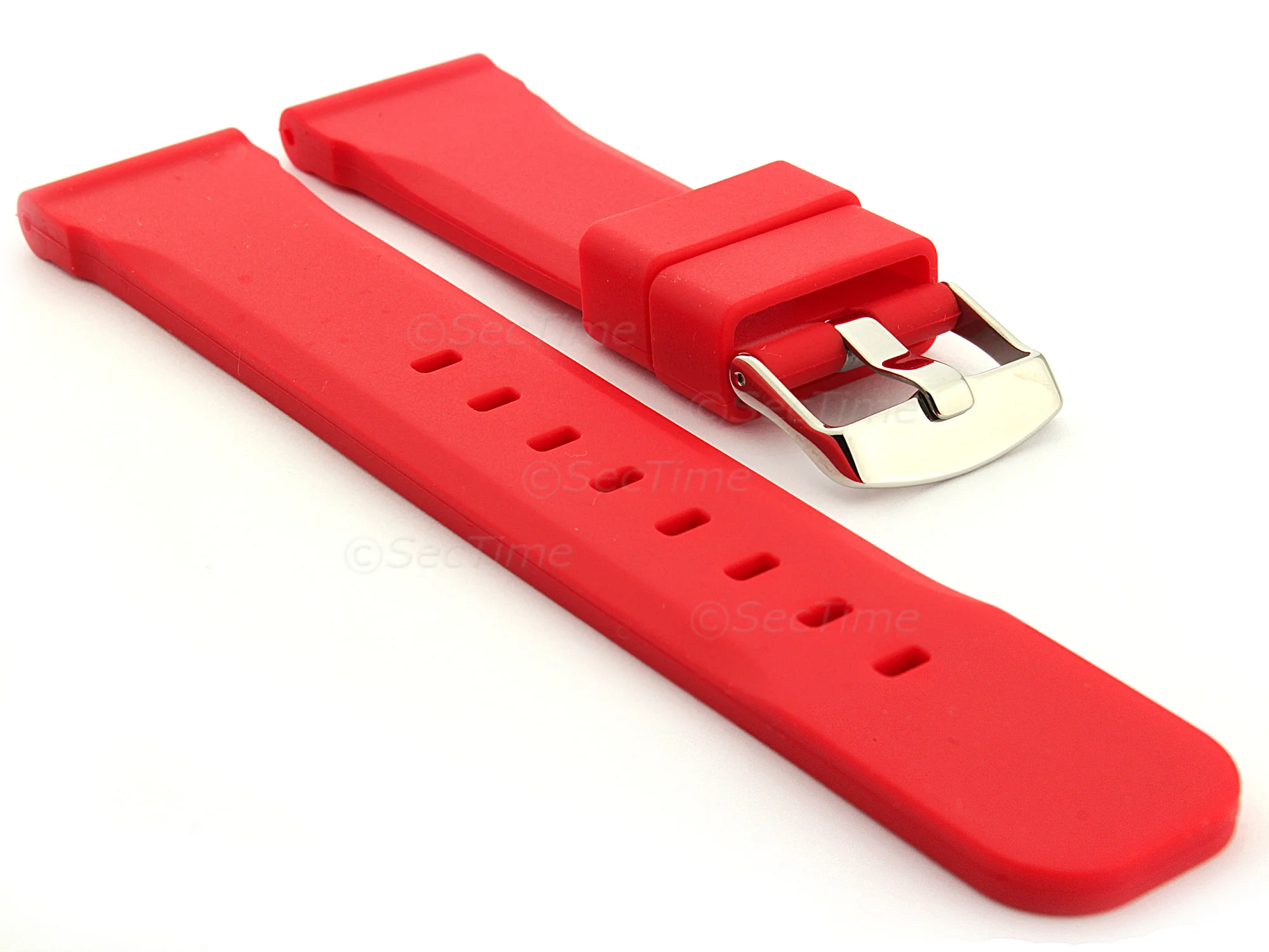(image for) Silicone Watch Band SN Waterproof Red 18mm (1)