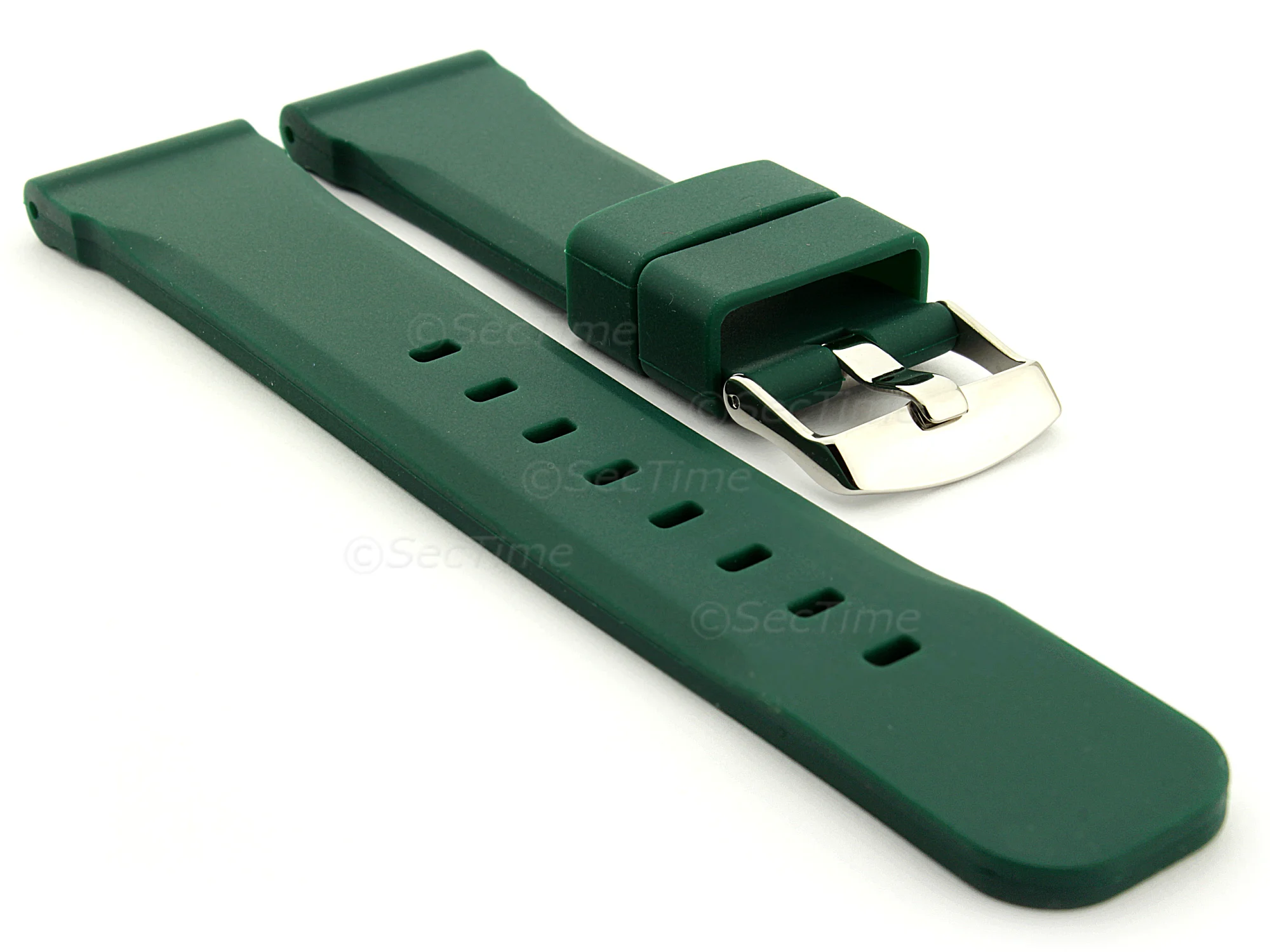(image for) Silicone Watch Band SN Waterproof Green 18mm (1)