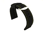 (image for) 24mm Black/Yellow - Silicon Watch Strap / Band with Thread, Waterproof