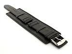 (image for) Leather Watch Strap with Wrist Cuff - Solar Black / Black 22mm