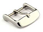 (image for) Polished Silver-Coloured Stainless Steel Standard Watch Strap Buckle 18mm