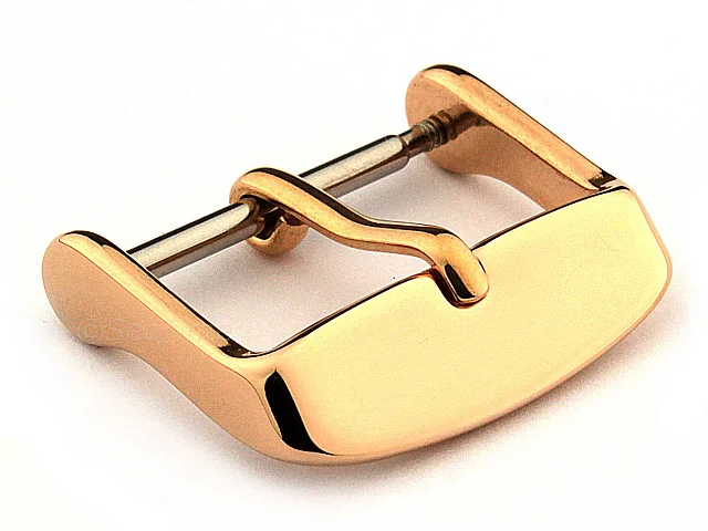 (image for) Polished Rose Gold-Coloured Stainless Steel Standard Watch Strap Buckle 20mm