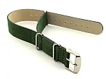 (image for) Suede Leather Nato G10 Military Watch Strap Green 22mm
