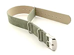 (image for) Suede Leather Nato G10 Military Watch Strap Grey 22mm
