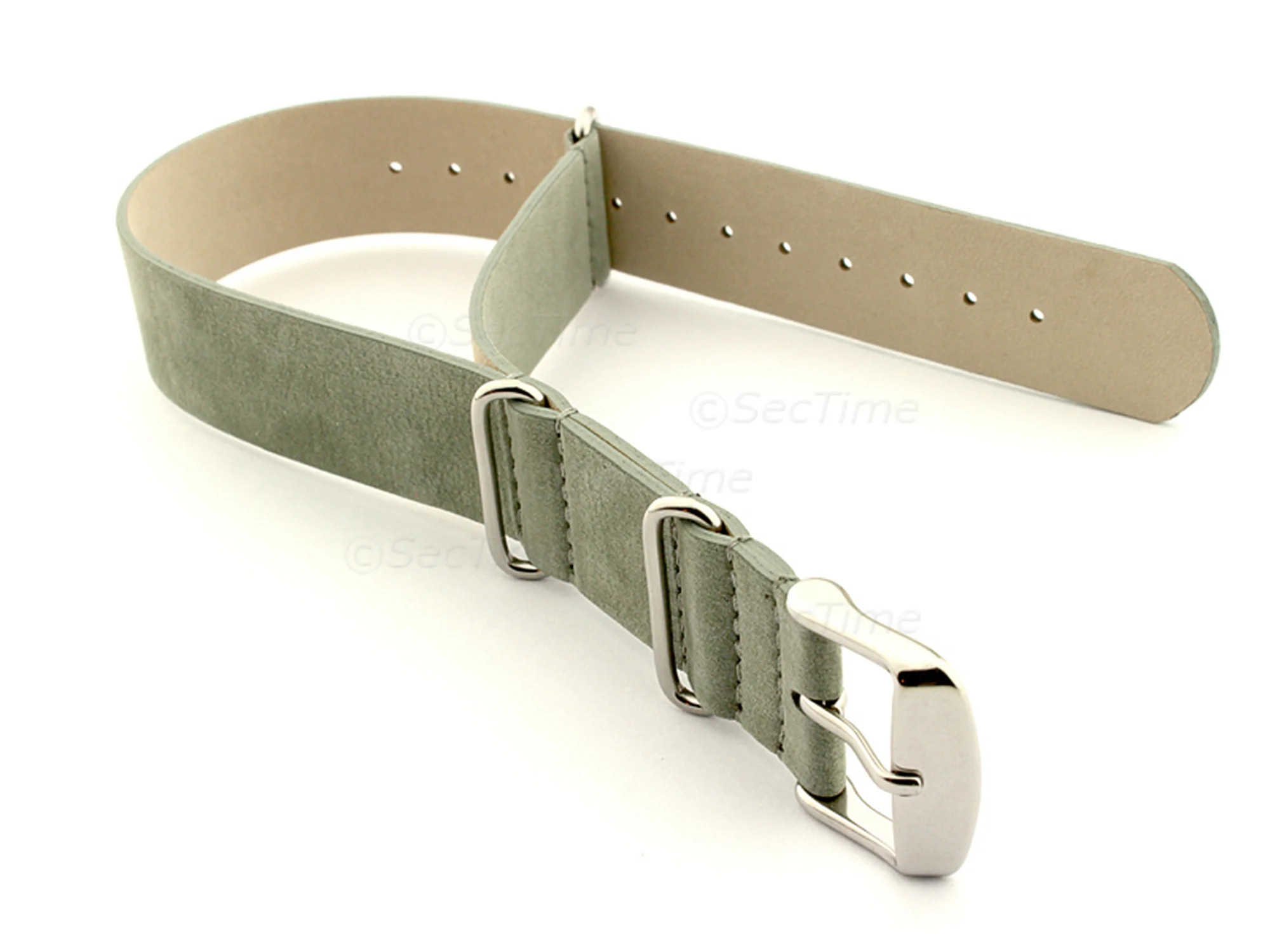 (image for) Suede Leather Nato G10 Military Watch Strap Grey 22mm