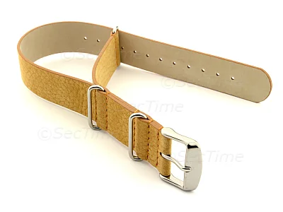 (image for) Suede Leather Nato G10 Military Watch Strap Brown 20mm