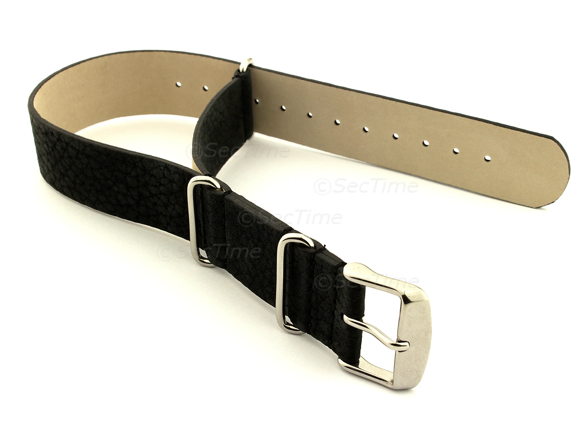 (image for) Suede Leather Nato G10 Military Watch Strap Black 20mm