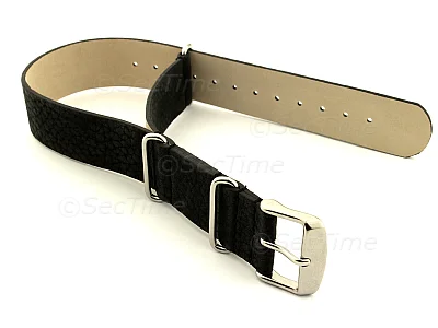 (image for) Suede Leather Nato G10 Military Watch Strap Black 20mm