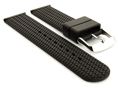(image for) Silicone Watch Strap Summer Tread Waterproof Black 20mm (1)