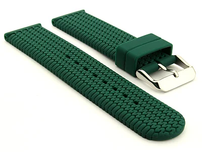 (image for) Silicone Watch Strap Summer Tread Waterproof Green 22mm (1)