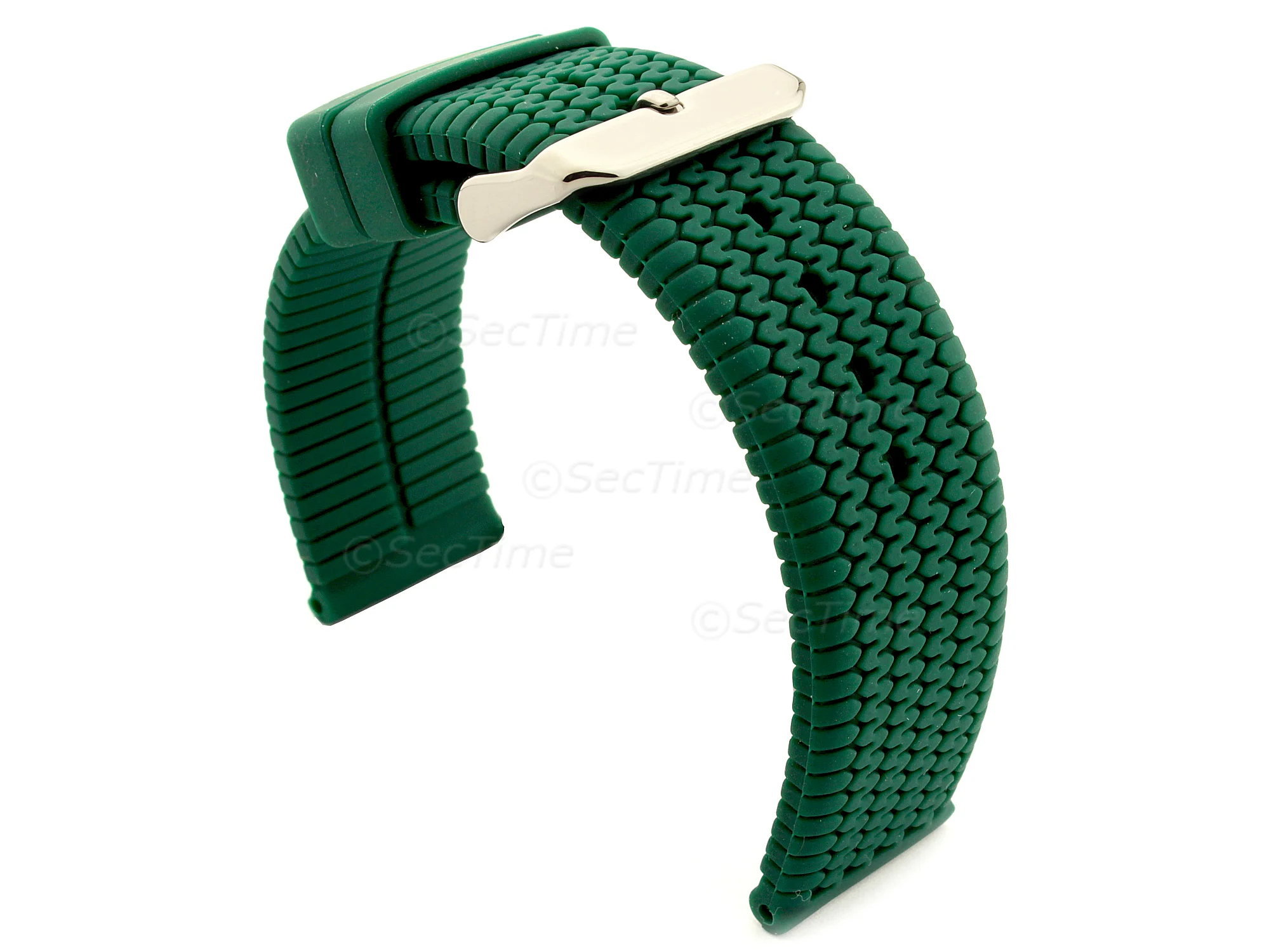 (image for) Silicone Watch Strap Summer Tread Waterproof Green 22mm