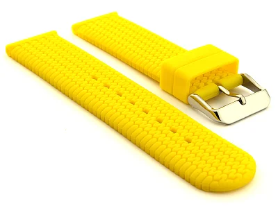 (image for) Silicone Watch Strap Summer Tread Waterproof Yellow 22mm (1)