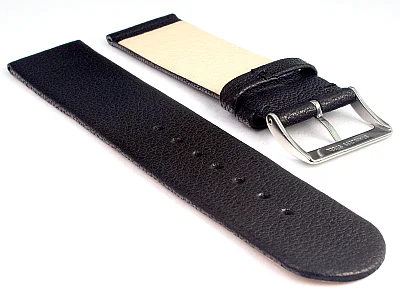 (image for) 20mm Black Genuine Leather Watch Strap Band Tact (1)