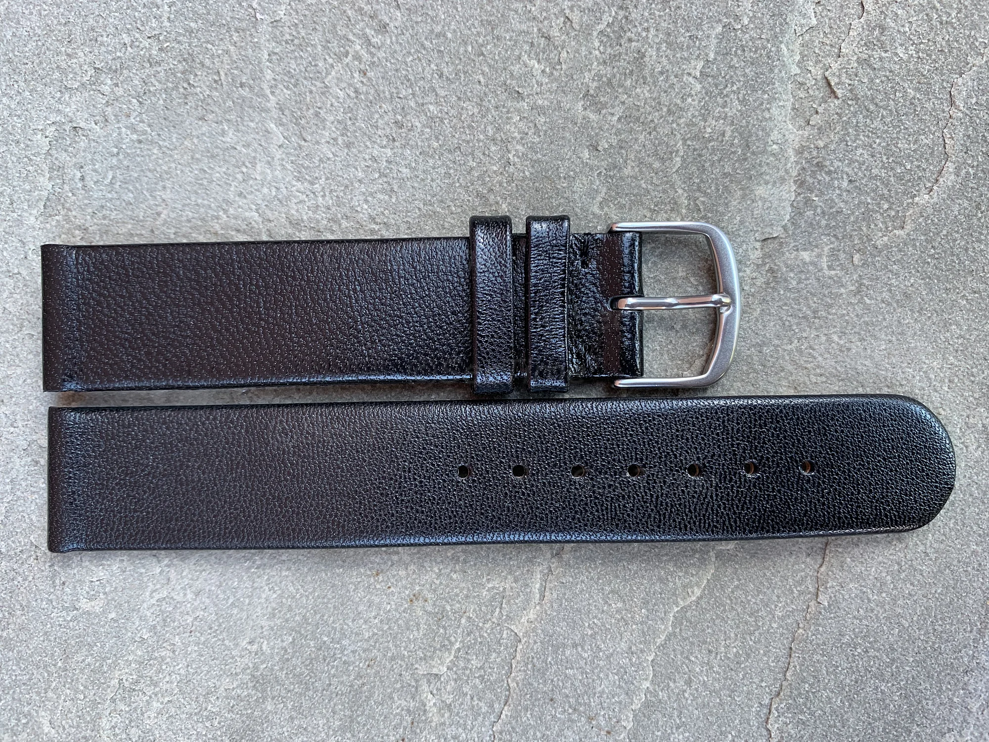 (image for) 12mm Black Genuine Leather Watch Strap Band Tact (3)