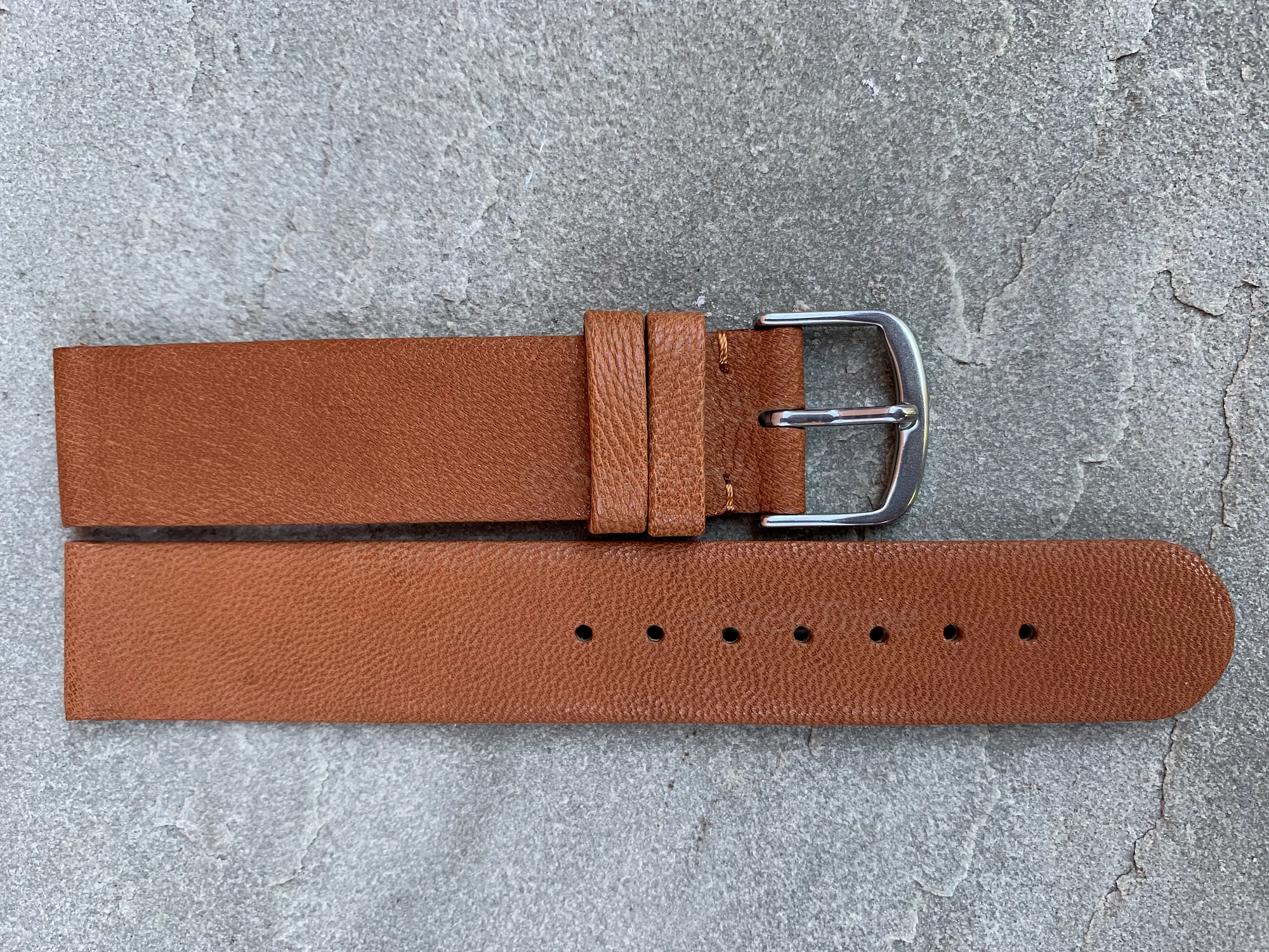 (image for) 22mm Brown Genuine Leather Watch Strap Band Tact (3)