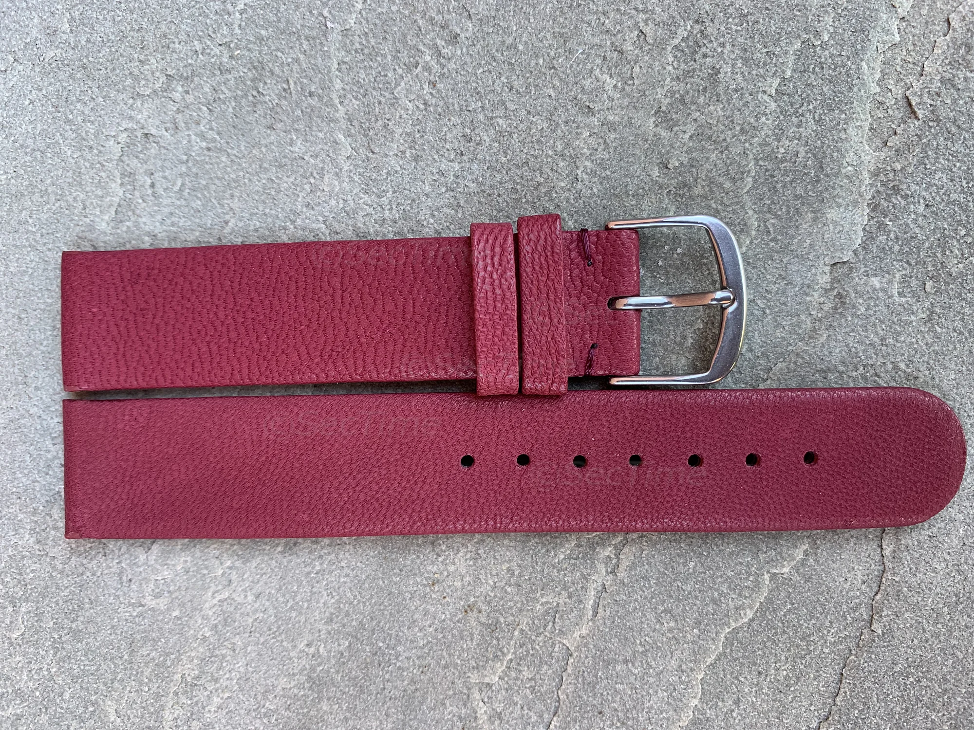 (image for) 24mm Maroon Genuine Leather Watch Strap Band Tact (3)