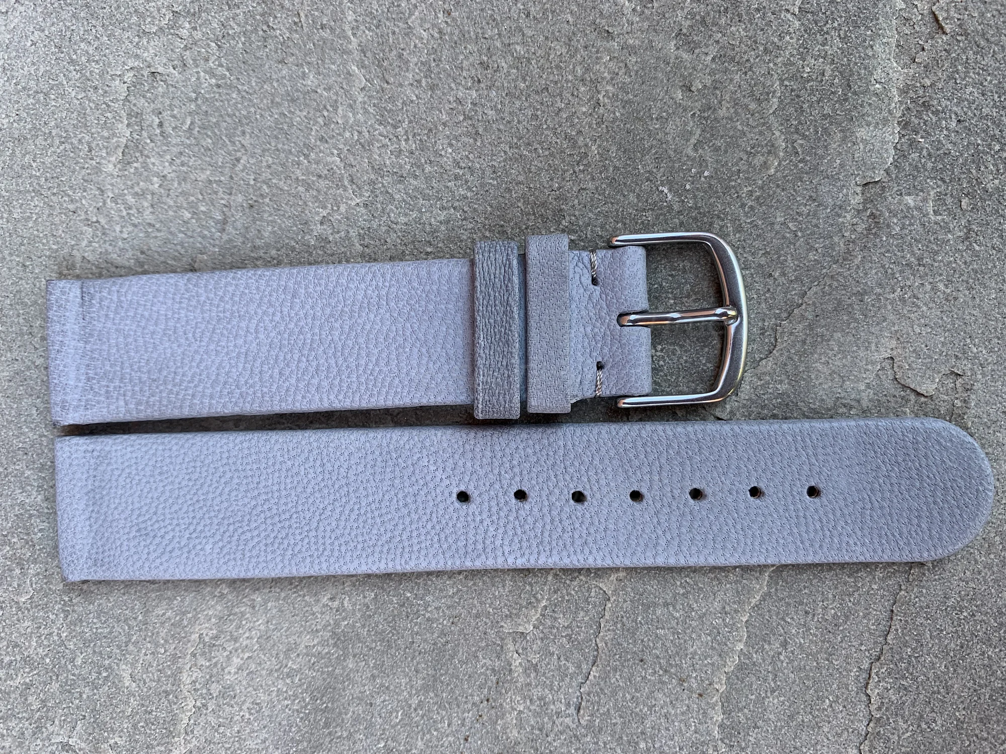 (image for) 12mm Grey Genuine Leather Watch Strap Band Tact (3)