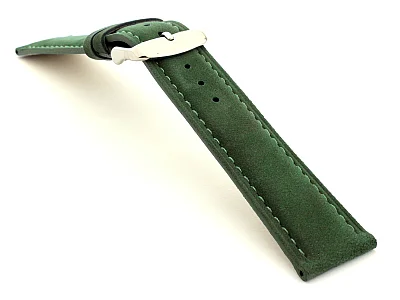 (image for) Suede Genuine Leather Watch Strap Teacher Green 18mm (2)