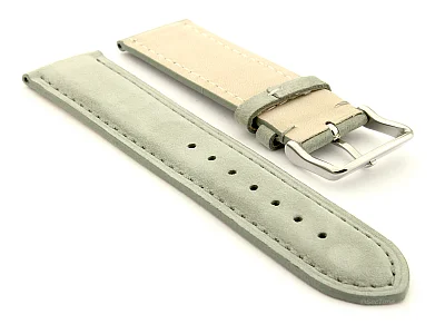 (image for) Suede Genuine Leather Watch Strap Teacher Grey 19mm (1)
