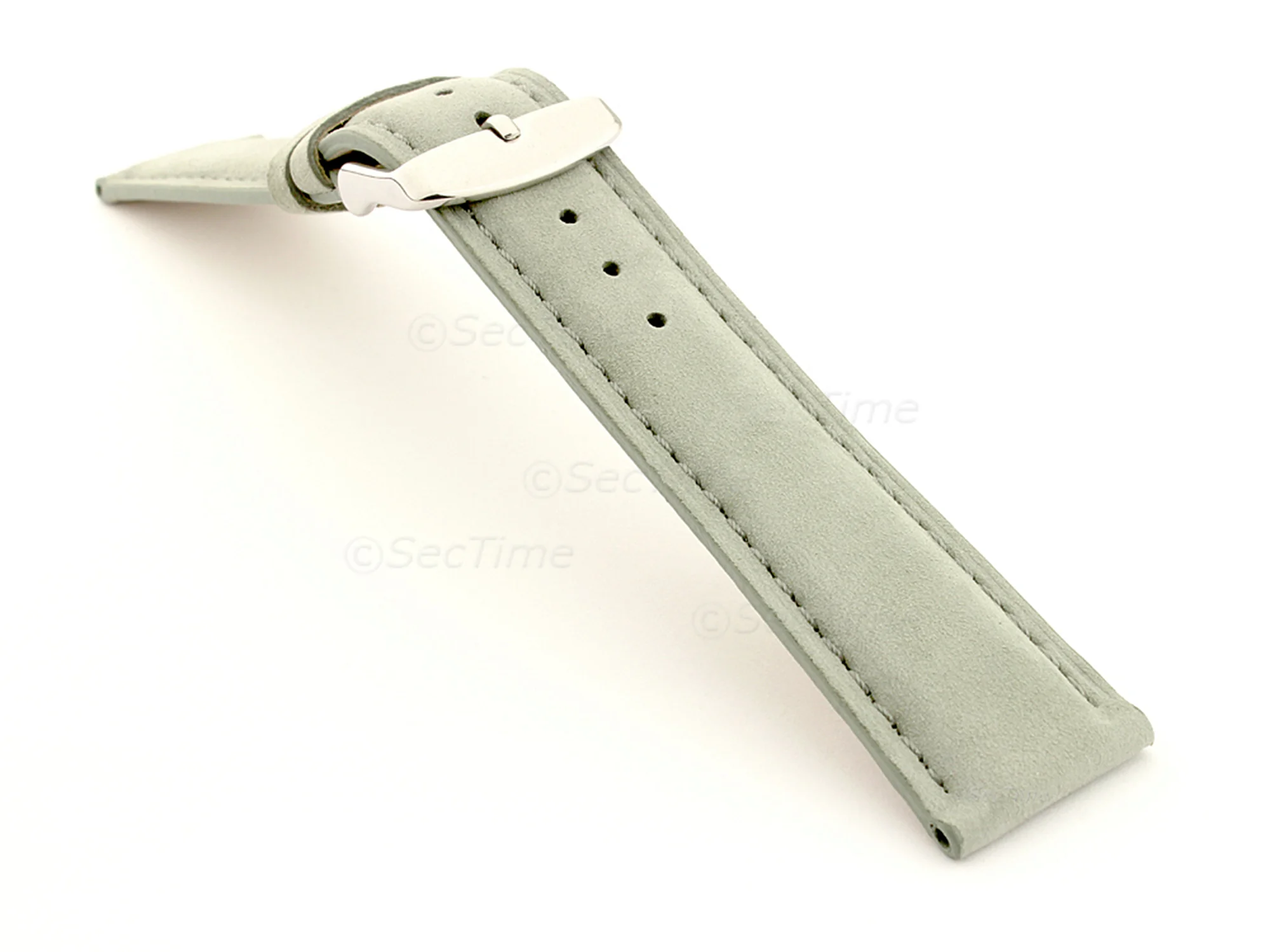 (image for) Suede Genuine Leather Watch Strap Teacher Grey 19mm (2)