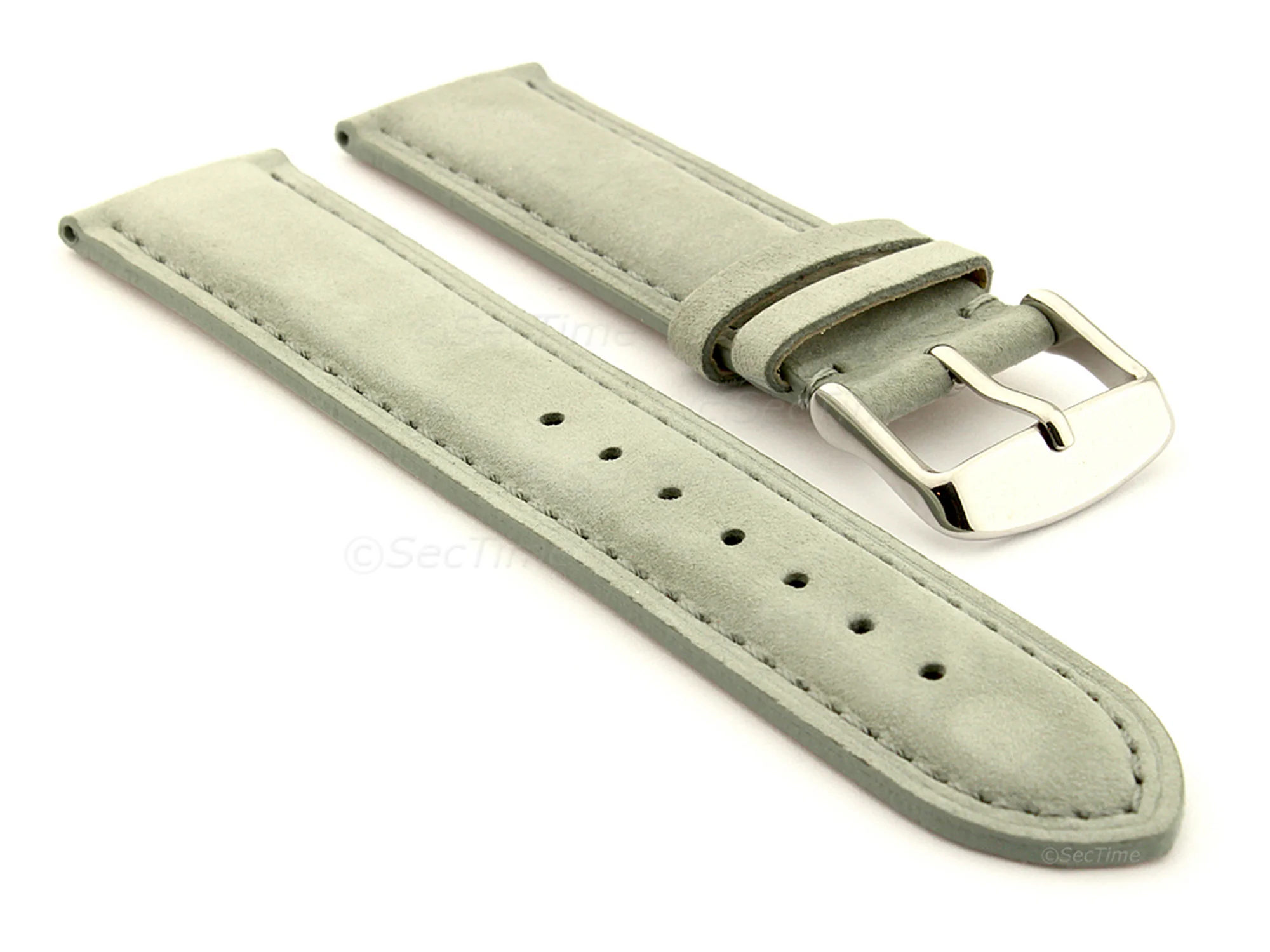 (image for) Suede Genuine Leather Watch Strap Teacher Grey 19mm