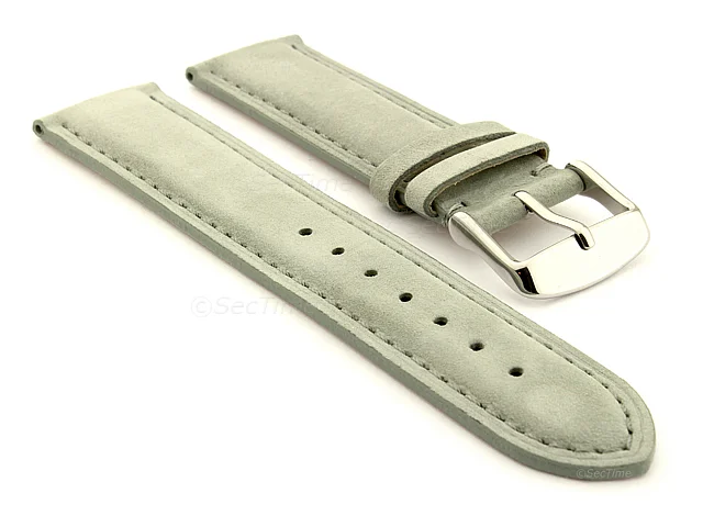 (image for) Suede Genuine Leather Watch Strap Teacher Grey 19mm