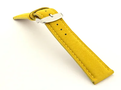(image for) Suede Genuine Leather Watch Strap Teacher Yellow 18mm (2)