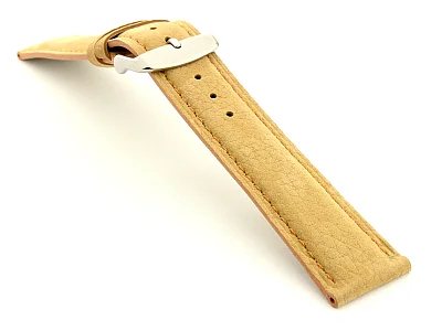 (image for) Suede Genuine Leather Watch Strap Teacher Light Brown 22mm (2)