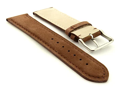 (image for) Suede Genuine Leather Watch Strap Teacher Cocoa 22mm (1)