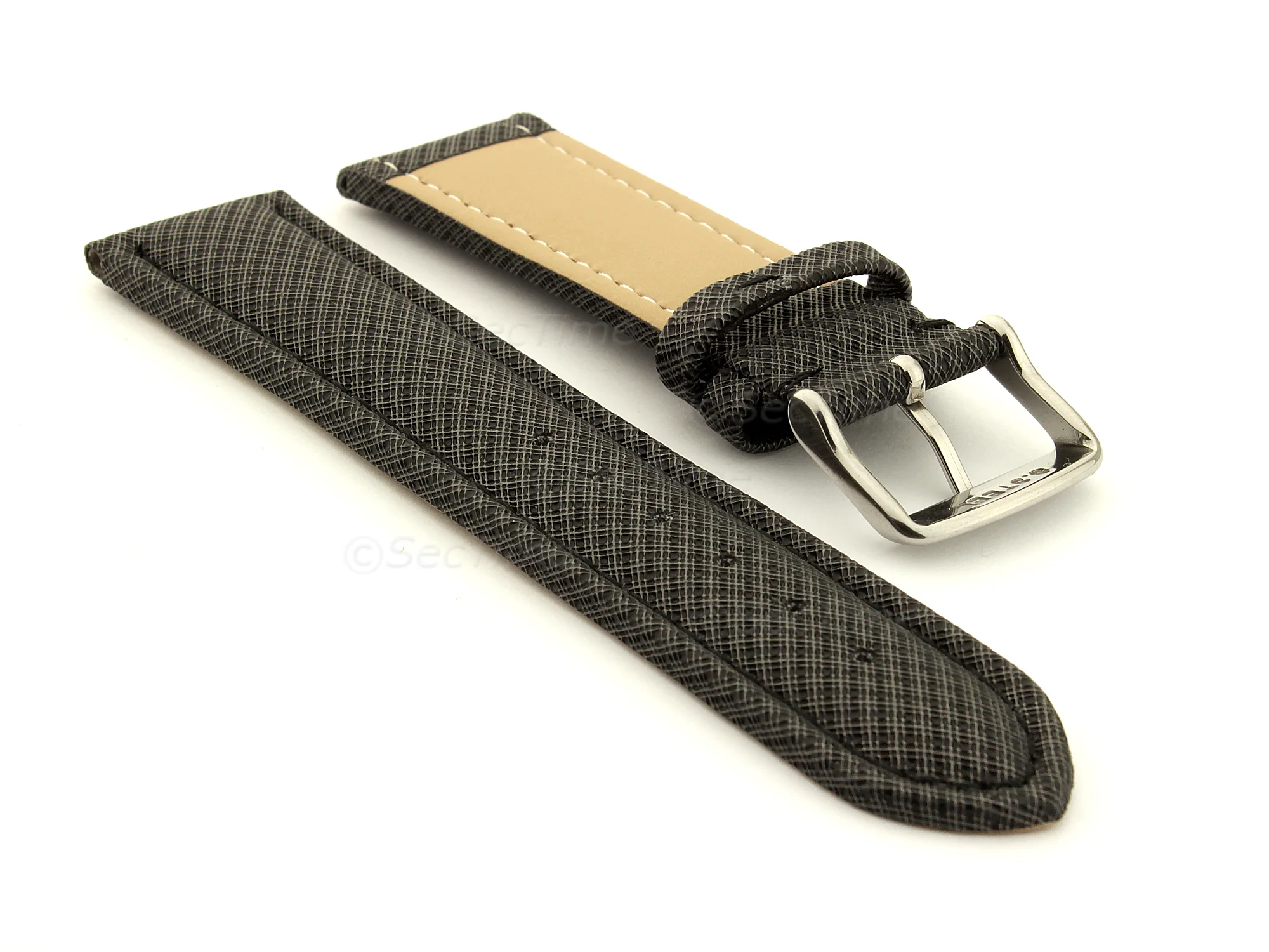 (image for) Synthetic Waterproof Watch Strap Toulon Black 20mm (1)