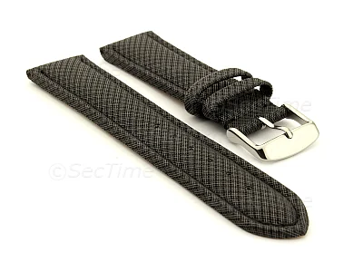 (image for) Synthetic Waterproof Watch Strap Toulon Black 22mm