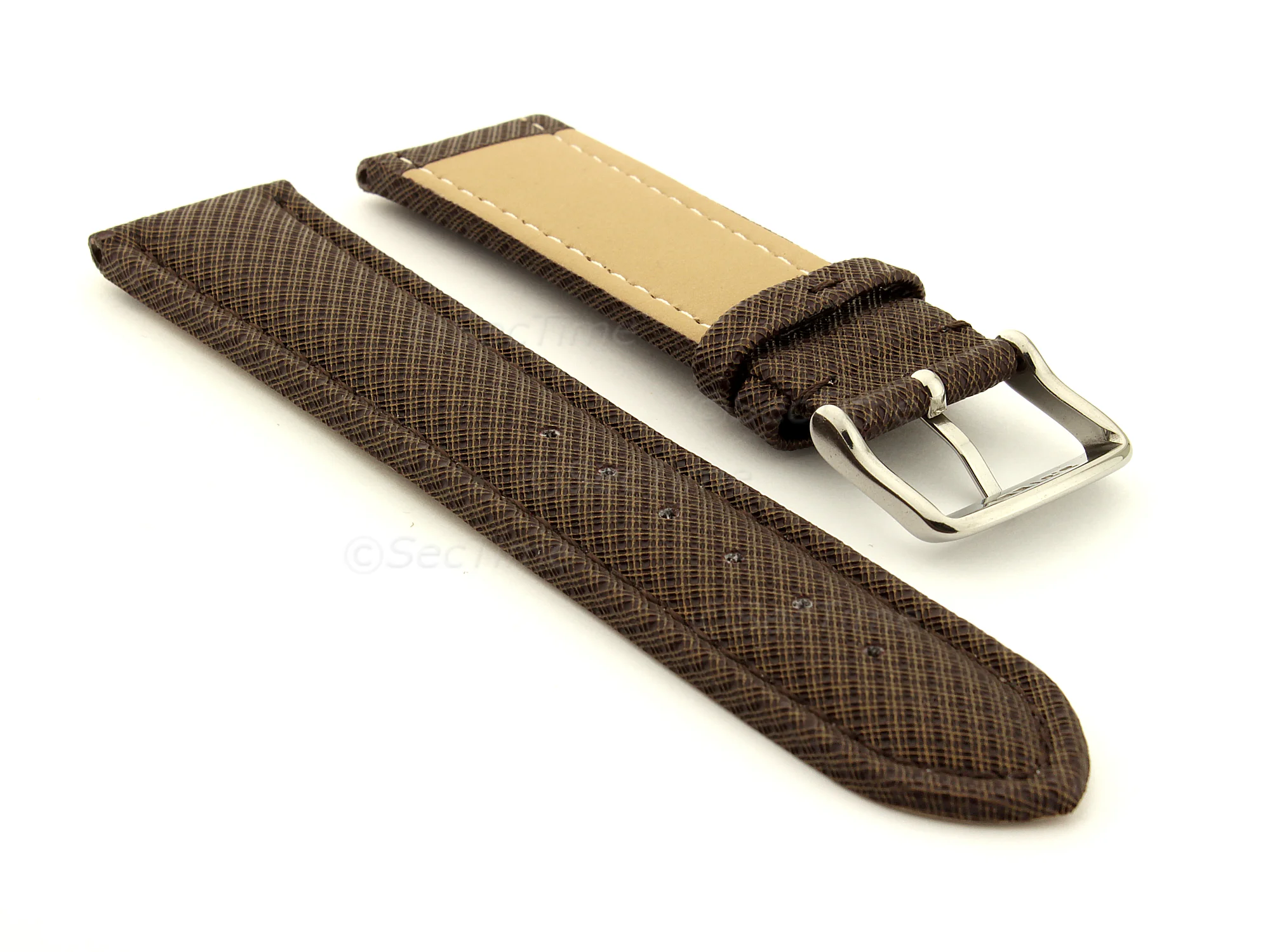 (image for) Synthetic Waterproof Watch Strap Toulon Dark Brown 18mm (1)
