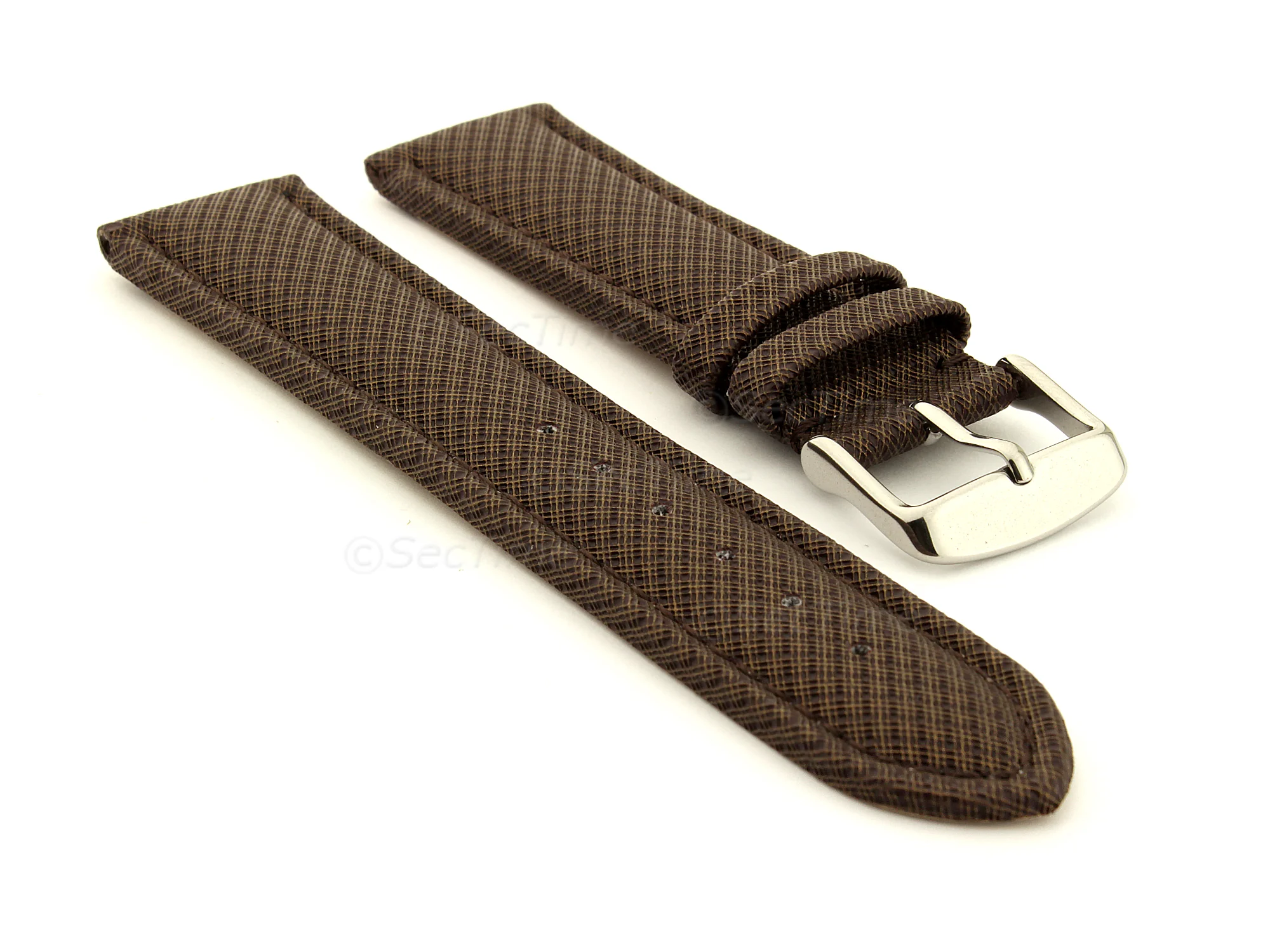 (image for) Synthetic Waterproof Watch Strap Toulon Dark Brown 18mm