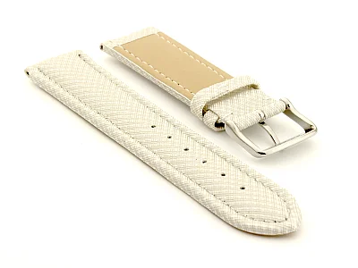 (image for) Synthetic Waterproof Watch Strap Toulon White 18mm (1)