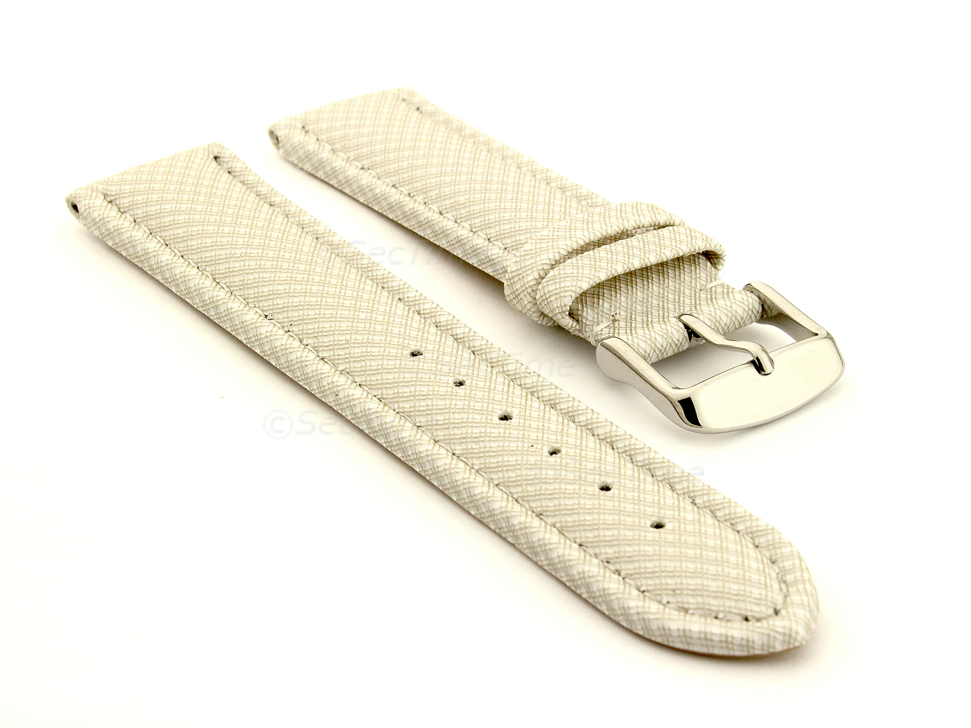 (image for) Synthetic Waterproof Watch Strap Toulon White 18mm