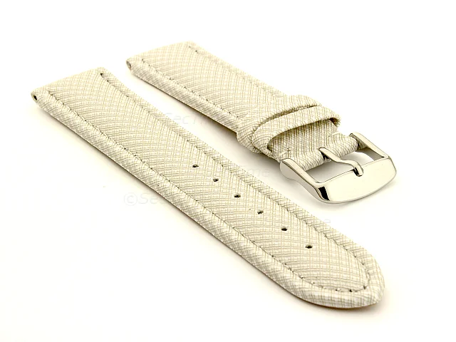 (image for) Synthetic Waterproof Watch Strap Toulon White 18mm