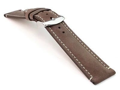 (image for) Genuine Leather Watch Strap Band Tourist Dark Brown 20mm (2)