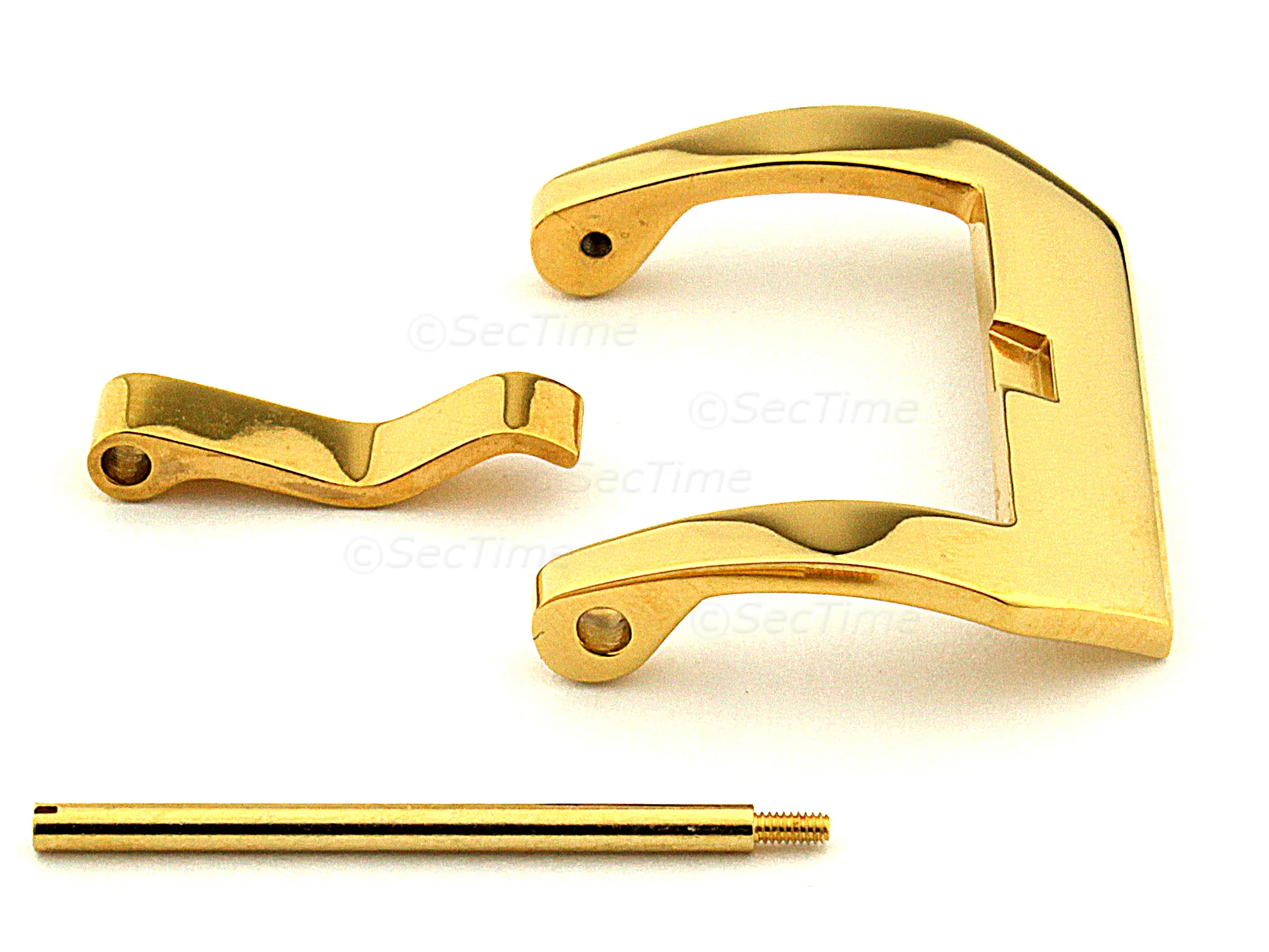 (image for) 20mm Yellow Gold Stainless Steel Trapezium Buckle fitted by Screw (1)