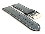 (image for) Leather Watch Strap Twister Blue / White 20mm